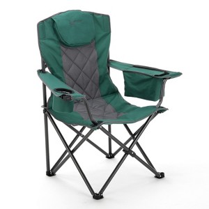 Arrowhead Outdoor Portable Folding Camping Quad Chair w/ 6-Can Cooler, Heavy-Duty Carrying Bag, Supports up to 450lbs (Forest Green) - 1 of 4