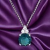 Slickblue Dazzling Peacock Green Pendant Necklace – 3.1CT Round CZ, Silver/Rose Gold Finish, 18” + 2” Extender - 2 of 3