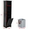 VYNXARIA 64" Tall Bathroom Storage Cabinet for Small Space, Floor Standing Cabinet, Hidden Clothes Storage Space, Black - 4 of 4