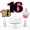 Big Dot of Happiness Chic 16th Birthday - Pink, Black and Gold - Birthday Party Centerpiece Sticks - Table Toppers - Set of 15 - 3 of 4