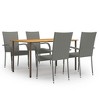 vidaXL Patio Dining Set Dining Table and Chairs Furniture Set Poly Rattan - Gray 4 Items - 2 of 4