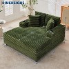 Corduroy Sofa Bed, Oversized Chaise Lounge Chair, with Charging Ports & Cup Holders, Comfortable Reclining Lounge Chair, for Living Room, Home - 2 of 4