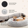 Bencmate Anti  Slip Medium Round Plush Faux Fur Pet Bed for Cats and Dogs,Gray(24.8"*24.8"*5.9") - 2 of 4