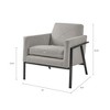 NicBex Polyester Accent Chair,Upholstered Living Room Chairs with Mid-Height Back and Wood Legs,Modern Armchair,Accent Chairs for Living Room,Grey - 3 of 4