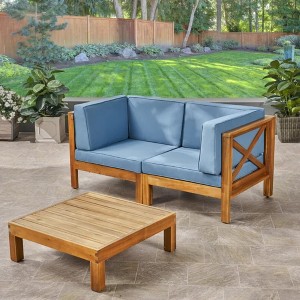Maggift Patio Seating Sets Outdoor, Featuring Unique Design, Ideal for Chats, Perfect for Gardens, Living Spaces, Blue, 60.5"*30.25"*26.5" - 1 of 4