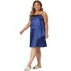 Agnes Orinda Women's Plus Size Lace Insert Spaghetti Strap Satin Nightgowns - 3 of 4