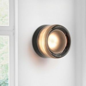 Rennnsan Velden 5" W Hardwired Round Orange / Green / Smoke Glass Modern LED Dimmable Wall Sconce - 1 of 4