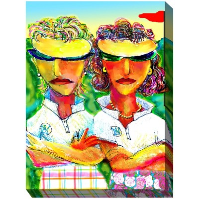 Cottage Garden West of The Wind Intimidation Colorful 30 x 40 Inch Waterproof Gallery Wrapped Canvas, Outdoor Garden, Yard, Patio All Weather Hanging