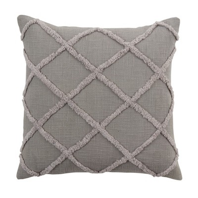 Saro Lifestyle Diamond Design Tufted Pillow Cover