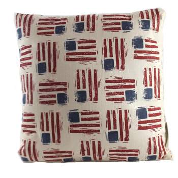 Home Decor 12.0 Inch Flag Toss Pillow American Flag Red White Blue Throw Pillows