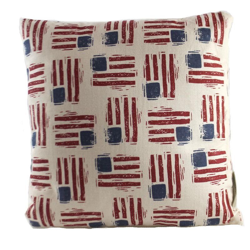Home Decor 12.0 Inch Flag Toss Pillow American Flag Red White Blue Throw Pillows, 1 of 4