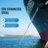 VEVOR Boat Anchor Chain, 1/4" x 4', 1700 lbs. WLL/4800 lbs. BS, 316 Stainless Steel Marine Grade Anchor Lead Chain, Silver - 3 of 4