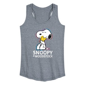 Women's - Peanuts - Snoopy And Woodstock Graphic Racerback Tank - 1 of 4