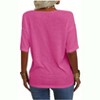 Imily Bela Women's Casual V Neck Half Sleeve Oversized T Shirt Solid Color Basic Top - 4 of 4