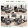 Kumasinova Modern Convertible Combination Sofa with 2 Storage Ottomans, 2-Seater Loveseat Sofa with Footstools, Skin-Friendly Fabric Couch - 4 of 4