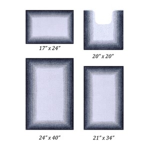 Torrent Collection 100% Soft Cotton Tufted Weave Bath Rug Set, Ombre Pattern, Super Soft & Absorbent, Machine Washable Bathroom Mats - 1 of 4