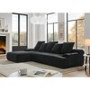 110.25'' Velvet Upholstered Modular L-Shape Sectional Sofa with 5 Pillows, No-Assembly Couch - 3 of 4