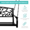 Best Choice Products 2-Person Metal Outdoor Porch Swing, Hanging Steel Patio Bench w/ Floral Accent - image 2 of 4