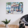 Fisfet Blue Beach House Surfboard Coconut Tree Ocean Wall Art - Coastal Tropical Landscape Mural Print - Vibrant Seaside Decor - 3 of 4