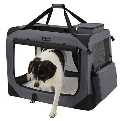 Feandrea 32 Inches Collapsible Soft Dog Crate, Portable Travel Dog Crate , Dog Carrier Kennel, for Living Room, Car, Travelling