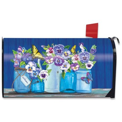 Butterflies and Pansies Spring Mailbox Cover Floral Standard Briarwood Lane