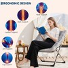 Folding Saucer Chairs for Adults, 300 LB Capacity Comfy Faux Fur Lazy Chair with Metal Frame, No Assembly Required for Bedroom Dorms Apartments - 2 of 4