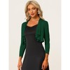 INSPIRE CHIC Women's Elegant Open Front Drape 3/4 Sleeve Crop Bolero Shrug - 2 of 4