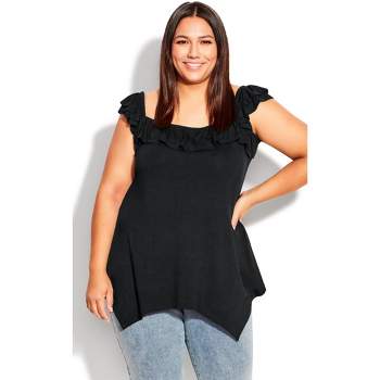 Evans  Women's Plus Size Popover Blouse - Neutral - 30w : Target