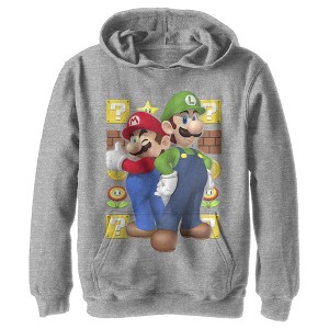 Boy's Nintendo Mario and Luigi Pull Over Hoodie - 1 of 4