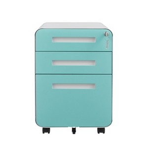 3 Drawer Mobile File Cabinet with Lock, Metal Under Desk Rolling Filing Cabinets, Fully Assembled 5-Wheel Office Cabinet for Home Office Letter - 1 of 4