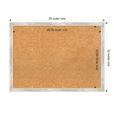 Natural Cork Board with Crackled Metallic Silver Frame