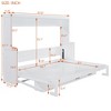 Full/Queen Size Murphy Bed Wall Bed with Hydraulic Lift and Desk Design, White/Gray-ModernLuxe - 3 of 4