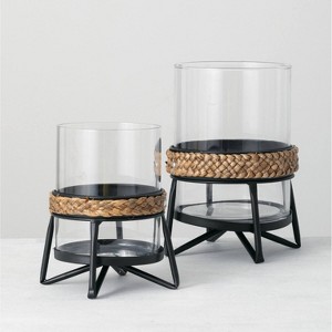 Sullivans Set of 2 Pillar Candle Holder 9.5"H & 7.25"H Black - 1 of 4