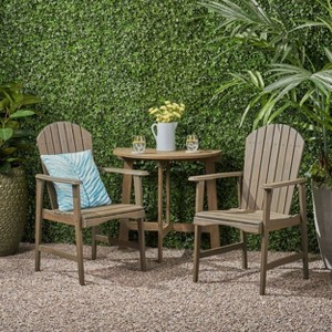 3pc Oso Acacia Wood Half-Round Patio Bistro Set Gray - Christopher Knight Home - 1 of 4