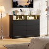 6 Dresser for Bedroom, Double Drawer Dresser with LED Lights and Charging Station - 4 of 4