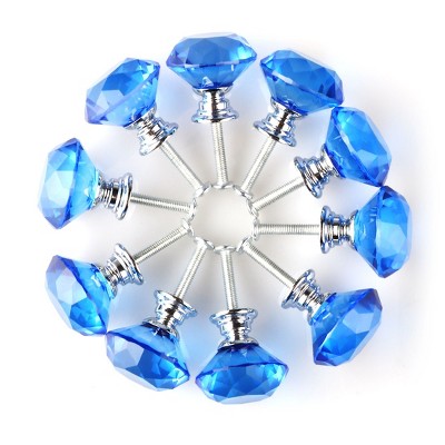 Piccocasa Diamond Shaped Crystal Glass Drawer Handle Cabinet Knobs 1 ...