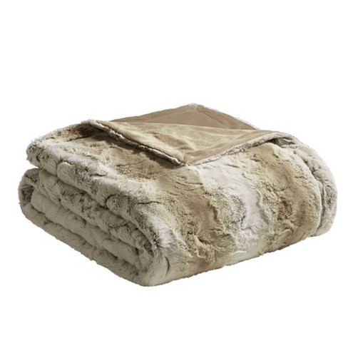 60x70 Faux Fur Throw Blanket White - Yorkshire Home : Target