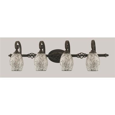 Toltec Lighting Elegante 4 - Light Vanity in  Dark Granite with 5" Black Fusion Shade