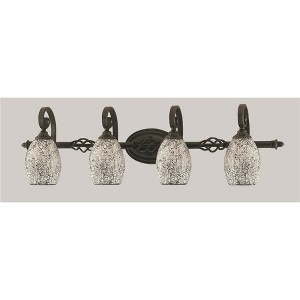 Toltec Lighting Elegante 4 - Light Vanity in  Dark Granite with 5" Black Fusion Shade - 1 of 1