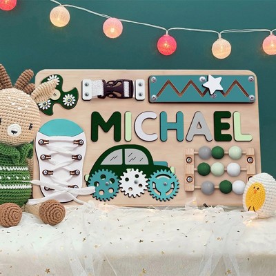 Huxxion Personalized Busy Board - Wooden Montessori Toys | KindlyToys, BB29