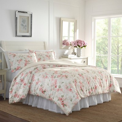 King White Cotton Reversible Floral Comforter Set