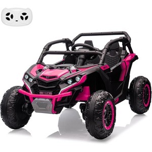 24V 2-Seater Kids Ride-On UTV, 4WD Electric Truck w/ Remote Control, LED Lights, Music, Shock Absorbers, 4×75W Motors - 1 of 4