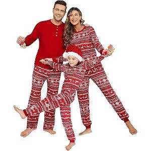 Ekouaer Family Christmas Pajamas Matching Sets Womens Mens Pjs Long Sleeve Sleepwear Holiday Lounge Sets - 1 of 4