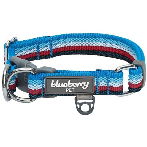 Blueberry Pet Stripe Adjustable Dog Collar Xl Azure Blue