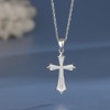 Clotth Sterling Silver Cross Necklace for Women - 925 Silver Choker with Cubic Zirconia,Faith-Based Accessory for Wedding,Birthday - 2 of 4
