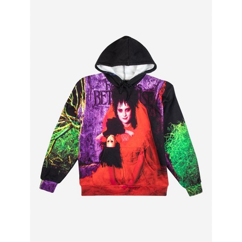 Beetlejuice Lydia Big Print Long Sleeve Adult Hooded Sweatshirt - image 1 of 4