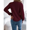 Sweaters for Women Lightweight Lantern Long Sleeve Women Sweater Crewneck Waffle Knit Pullover Sweaters - 2 of 4