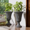 FONTOI 2 Pack Planters with Scalloped Rim, Outdoor Indoor Planters, Flower Plant Pots for Garden, Patio, Backyard, Dark Gray, 15.75"*23.62"*15.75" - 2 of 4
