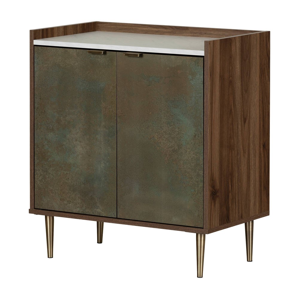 Photos - Wardrobe South Shore 31.75" Decorative Storage Cabinet Brown: Mid-Century Glam, Adj