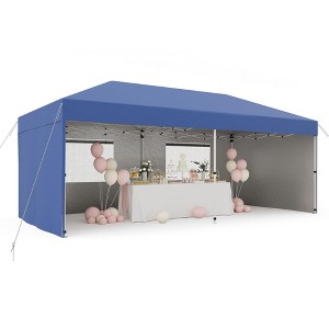 10x20 Pop Up Canopy Tent with 4 SideWalls, Heavy Duty Outdoor Canopy All Season Waterproof Commercial Street Vendors Party Tents with Roller Bag - 1 of 4